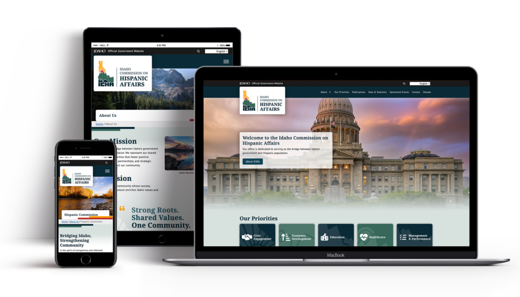 New icha.idaho.gov site on multiple devices