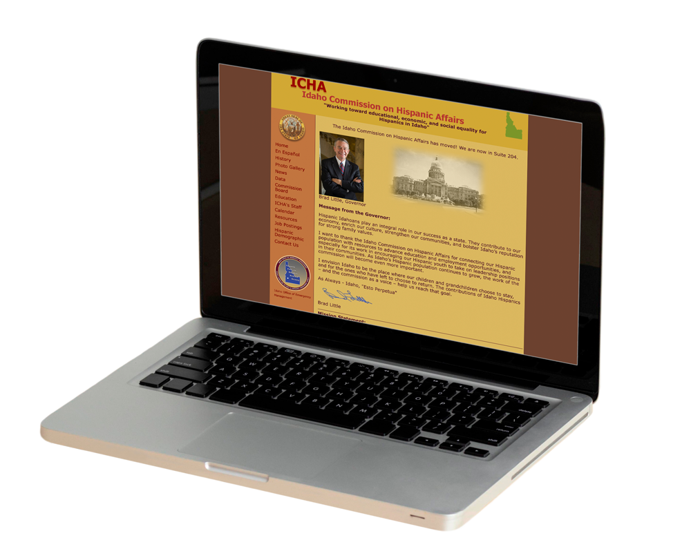old version of ICHA website homepage