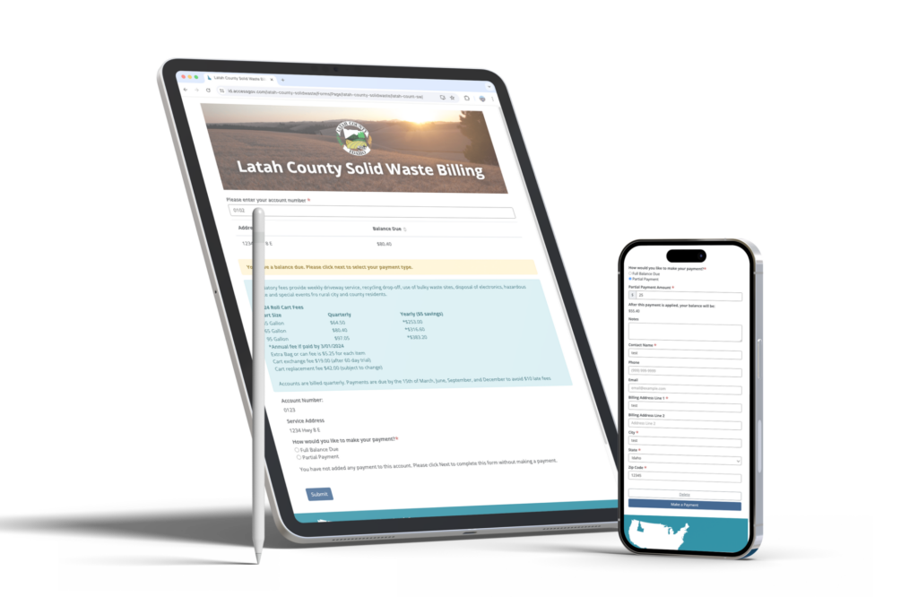 Latah county forms on ipad and phone